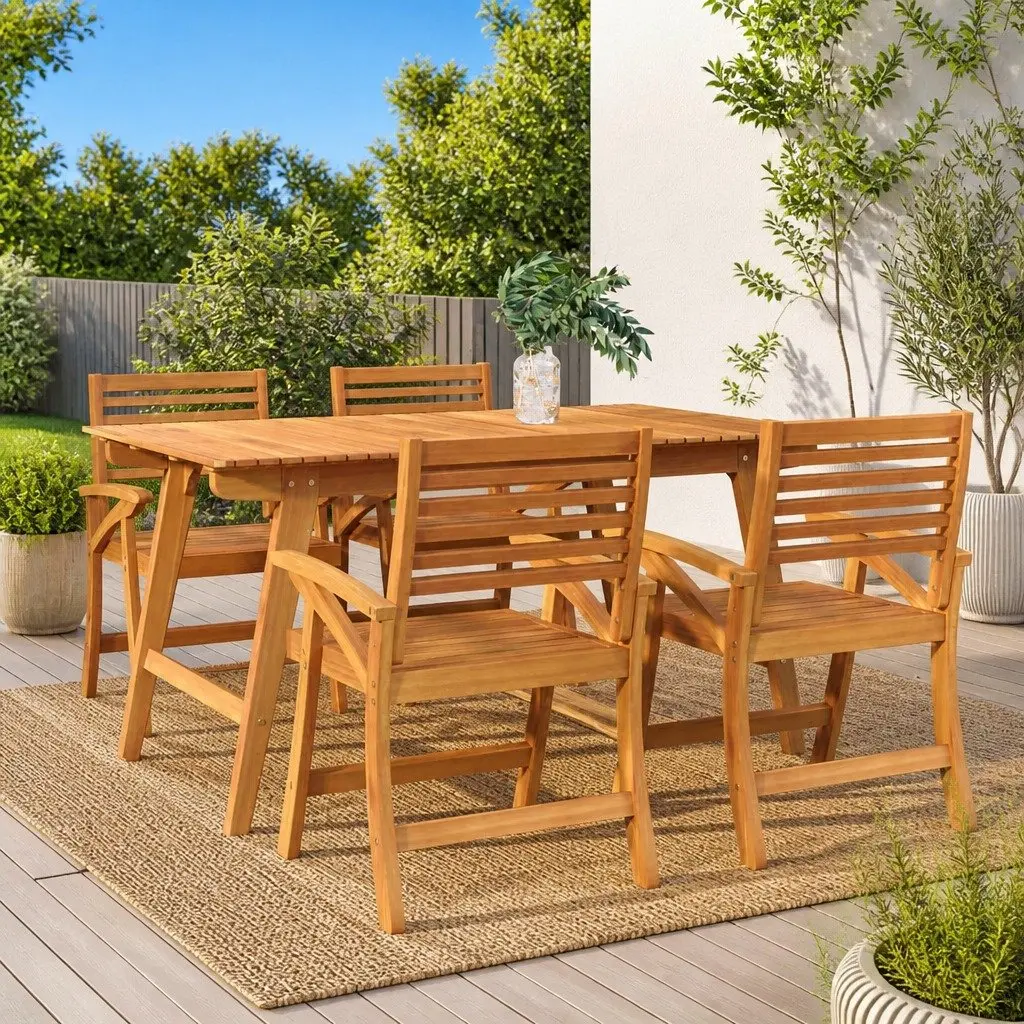 Solid Acacia Wood Garden Dining Table