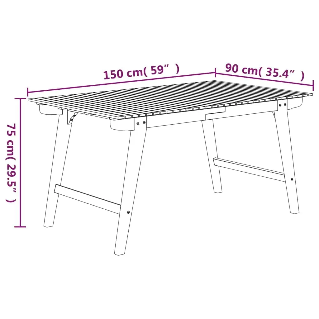 Solid Acacia Wood Garden Dining Table