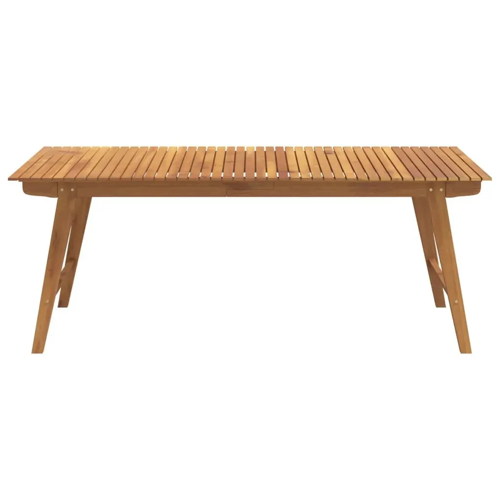 Outdoor Dining Table Solid Acacia Wood 200x90x75cm Durable Brown Slatted Top