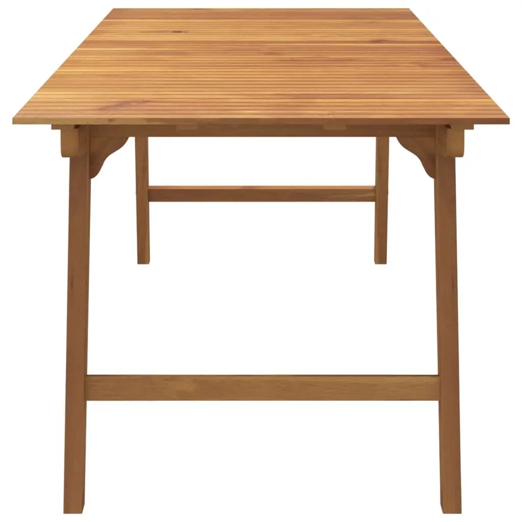 Outdoor Dining Table Solid Acacia Wood 200x90x75cm Durable Brown Slatted Top