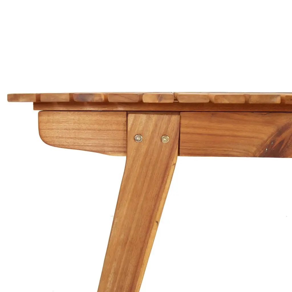 Outdoor Dining Table Solid Acacia Wood 200x90x75cm Durable Brown Slatted Top