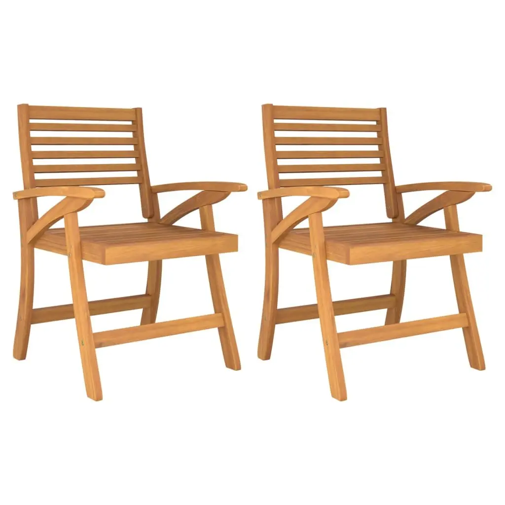 Outdoor Garden Chairs Solid Wood Acacia Brown 2 Piece Patio Seating Set