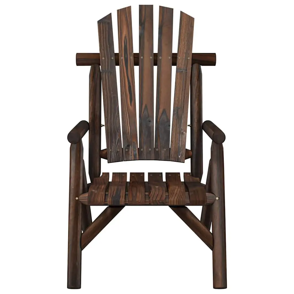 Outdoor Garden Chair Solid Wood Spruce Brown Adirondack Style 68 x 86 x 103 cm