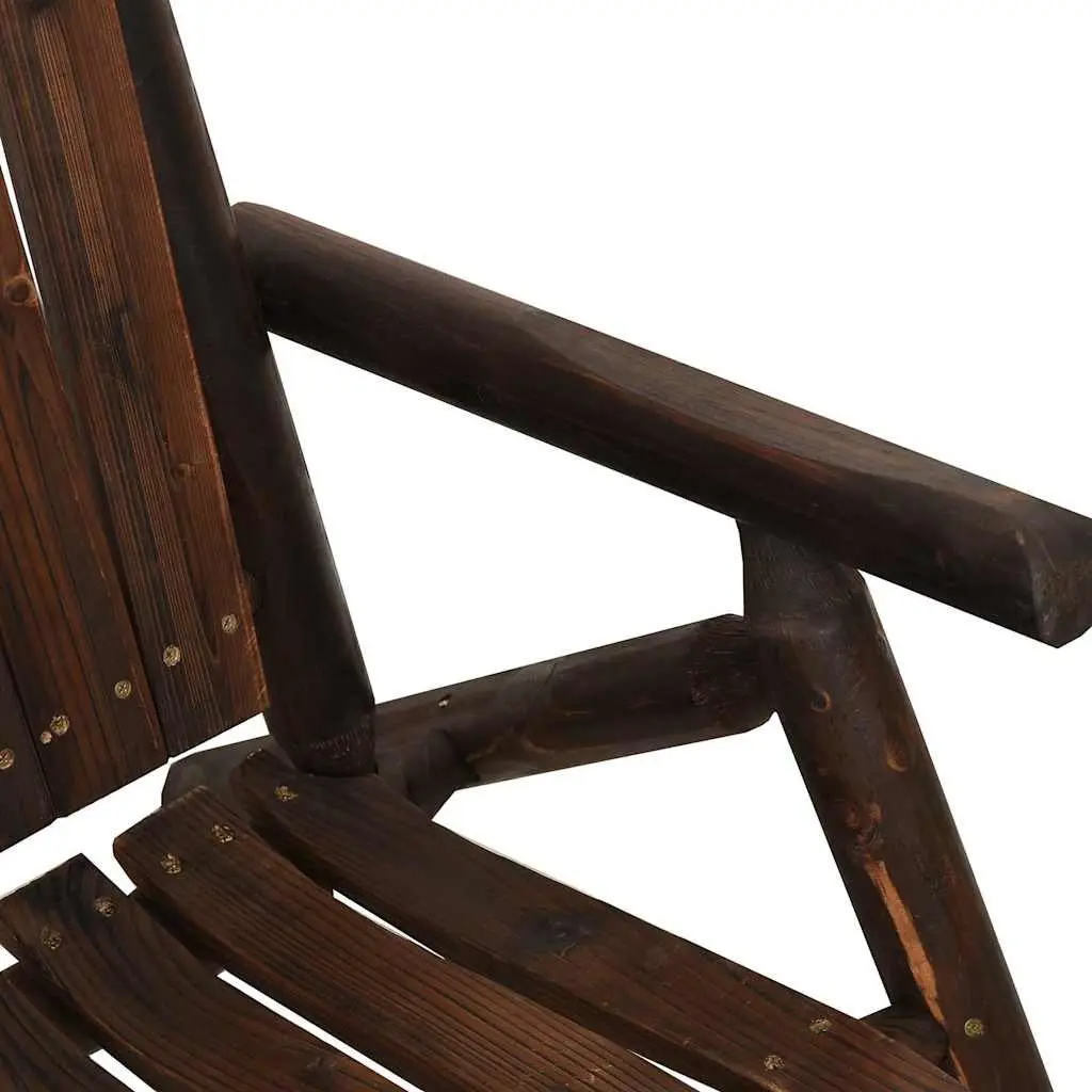 Outdoor Garden Chair Solid Wood Spruce Brown Adirondack Style 68 x 86 x 103 cm