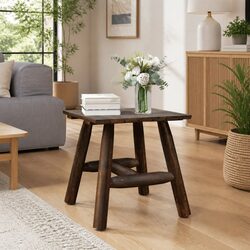 Wooden Side Table 49x49x50 cm Brown Outdoor Garden Patio End Accent Furniture