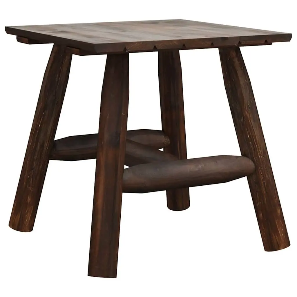 Wooden Side Table Sturdy Construction 49x49x50 cm Brown Outdoor Garden Patio End Accent Furniture