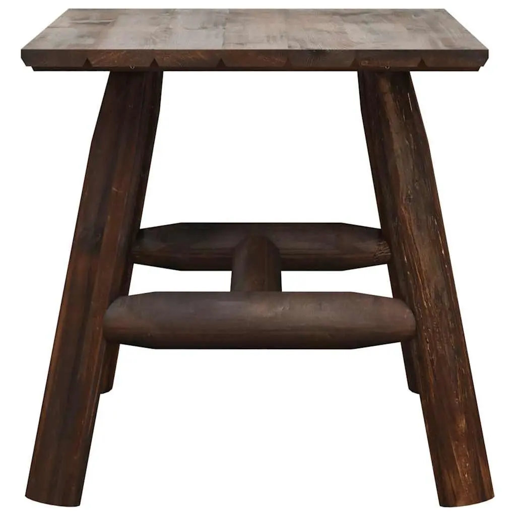 Wooden Side Table Sturdy Construction 49x49x50 cm Brown Outdoor Garden Patio End Accent Furniture