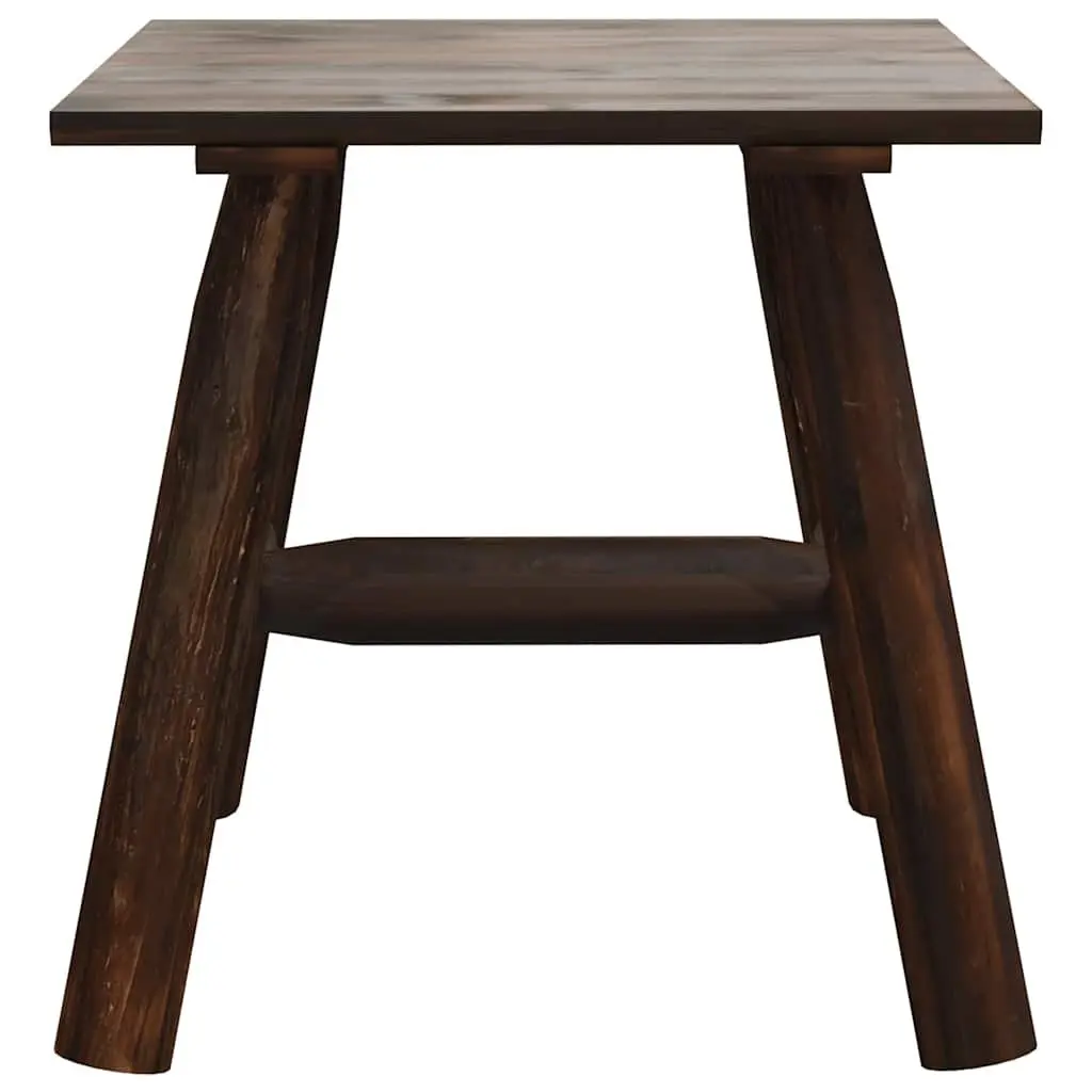 Wooden Side Table Sturdy Construction 49x49x50 cm Brown Outdoor Garden Patio End Accent Furniture