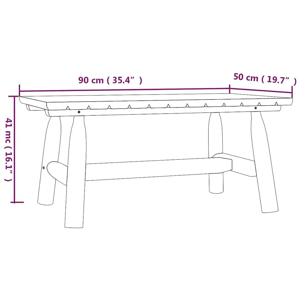 Outdoor Coffee Table Brown Solid Spruce Wood 90 x 50 x 41 cm