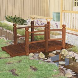 Enhance Your Space with a Wooden Garden Bridge 150x67x56cm Brown