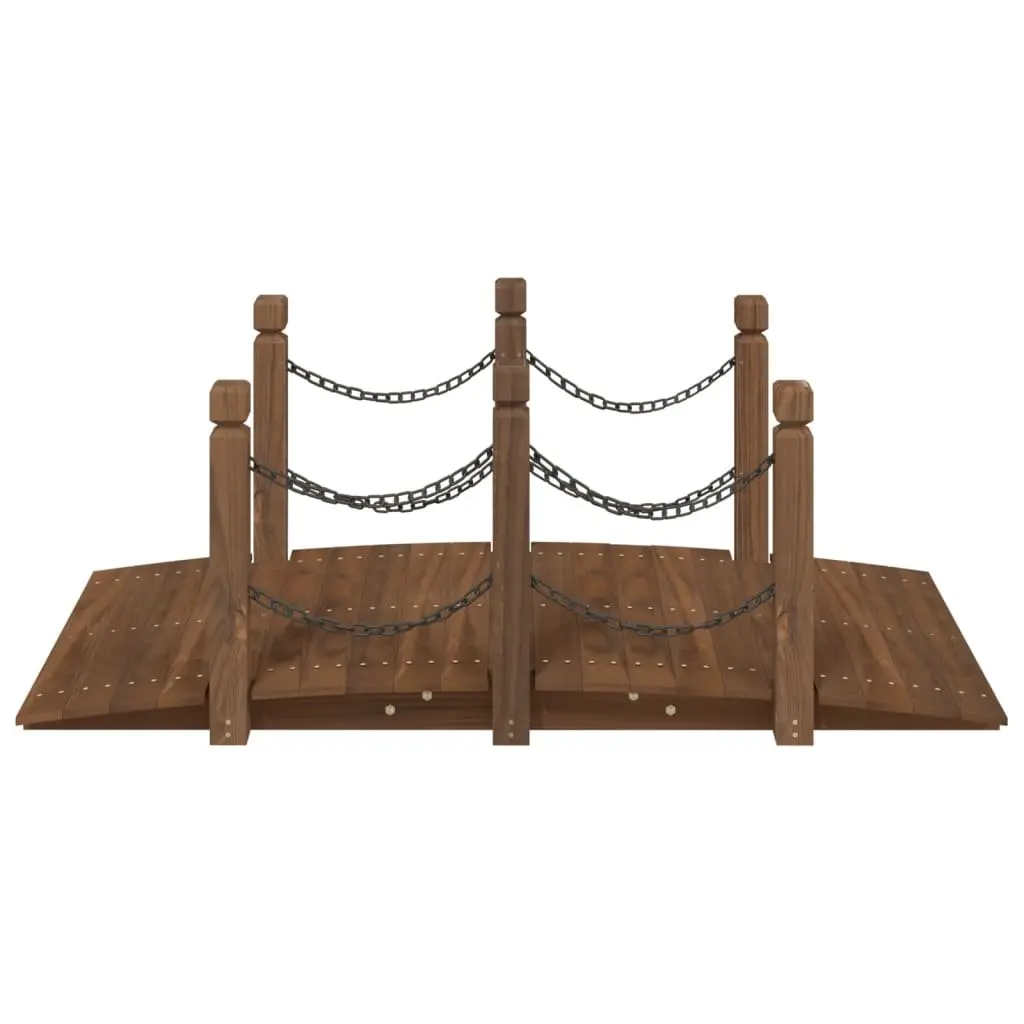 Garden Bridge Solid Spruce Wood with Chain Railings 150 x 67 x 56 cm