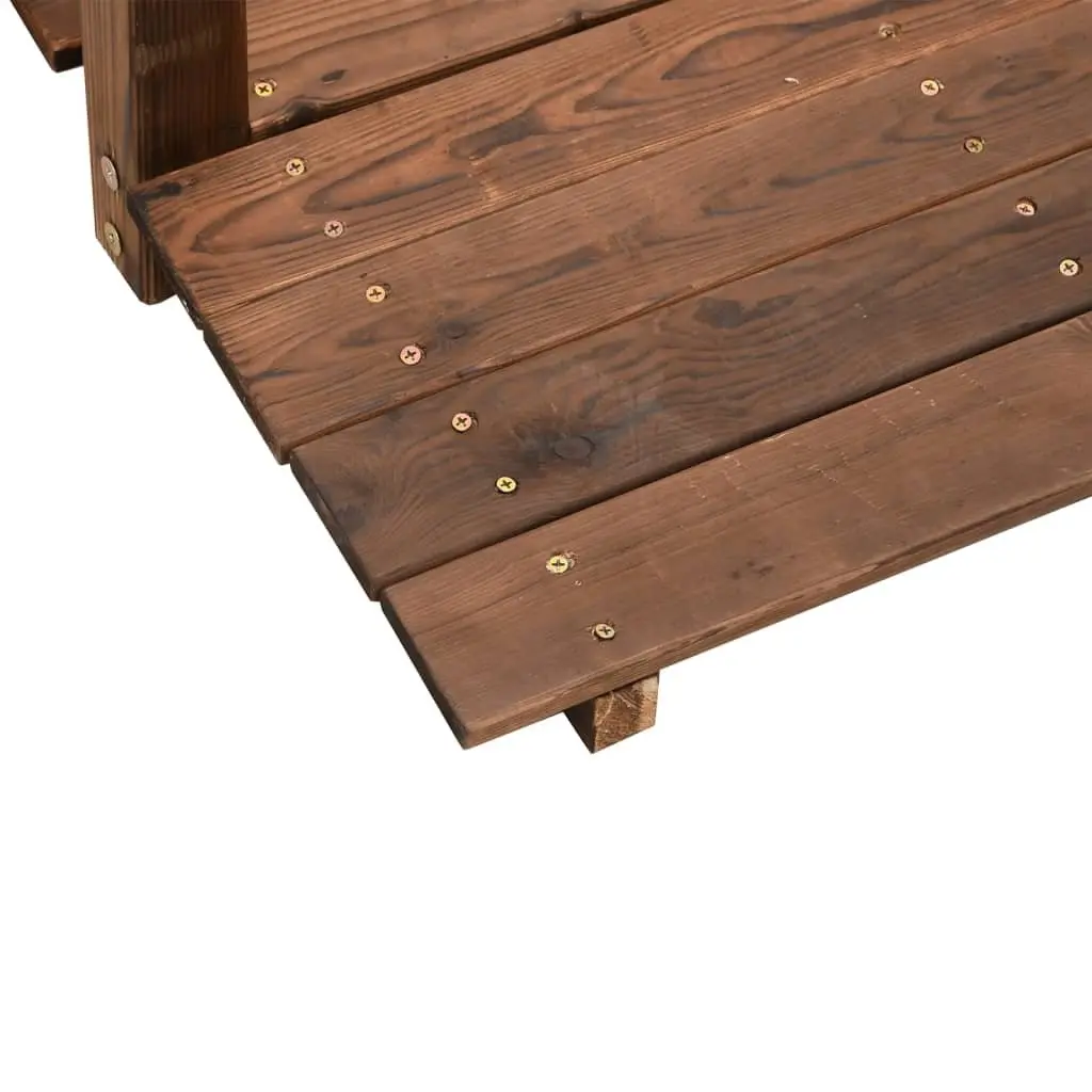 Garden Bridge Solid Spruce Wood with Chain Railings 150 x 67 x 56 cm