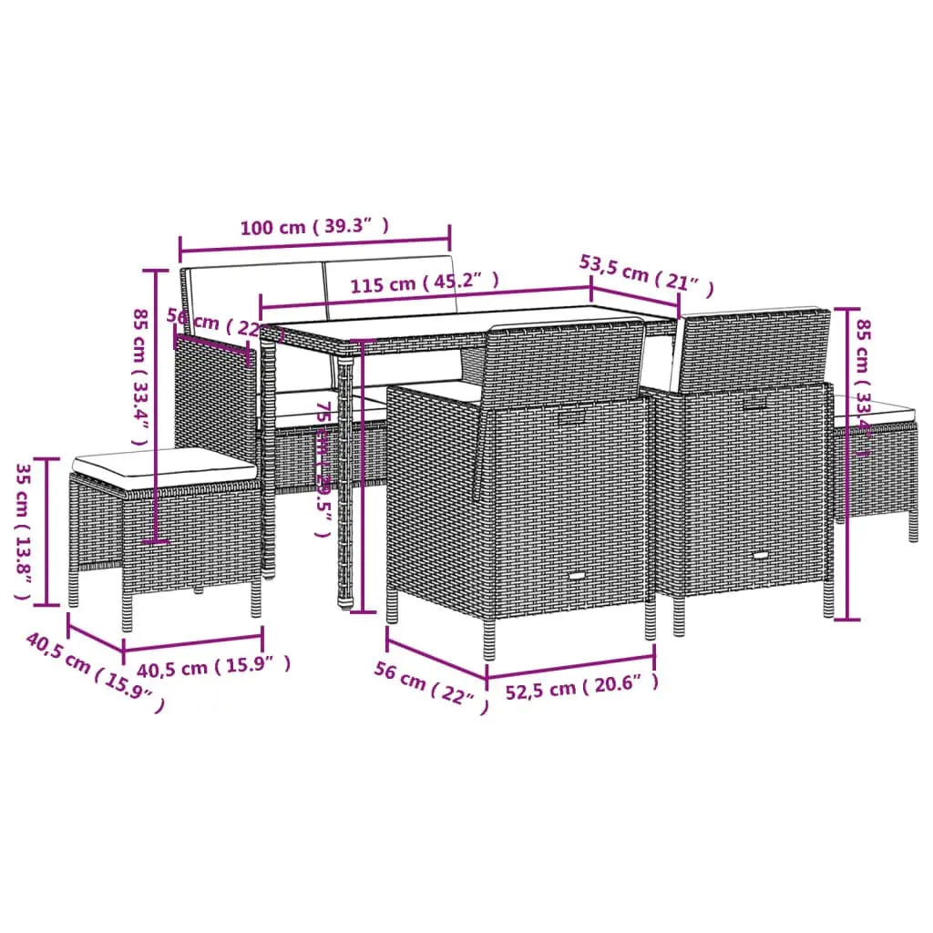 6-Piece Outdoor Dining Set