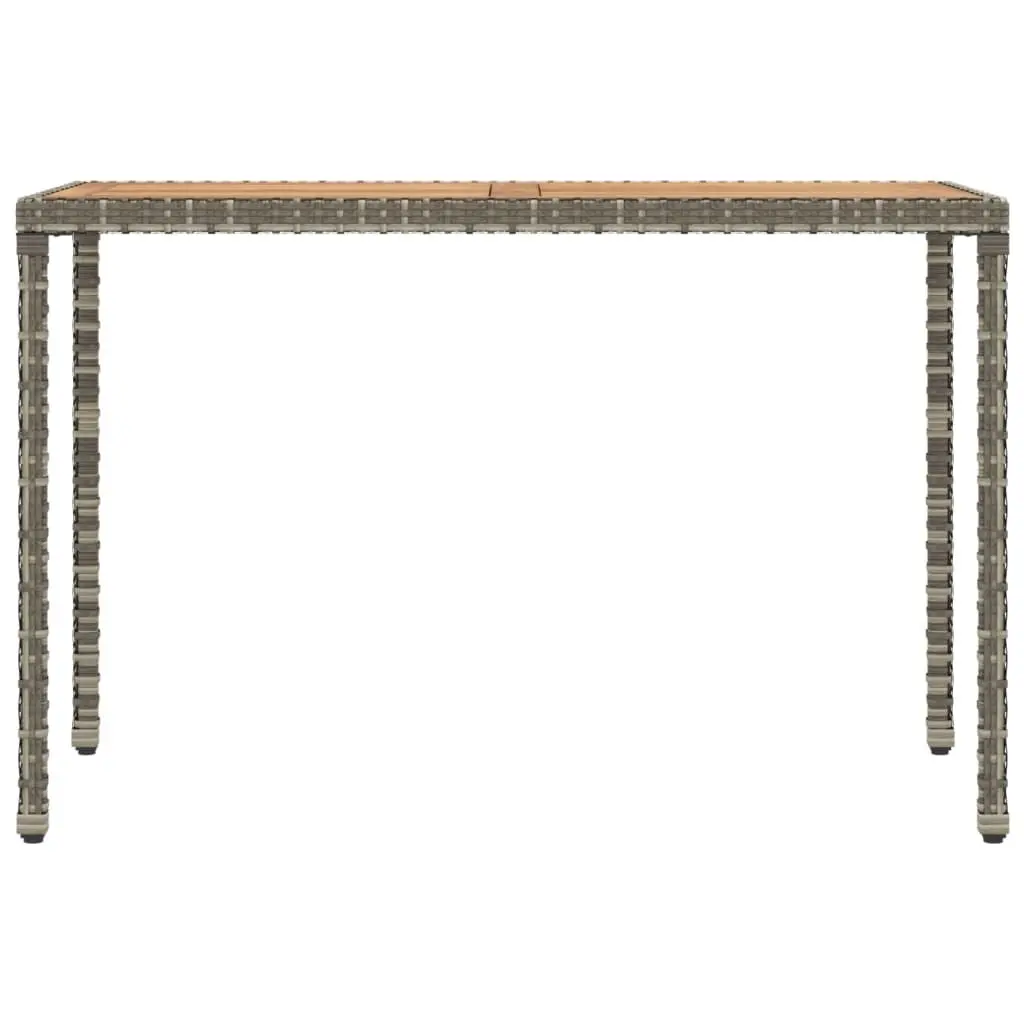 Garden Dining Set Grey Rattan 6 Piece Outdoor Furniture with Table Chairs and Cushions