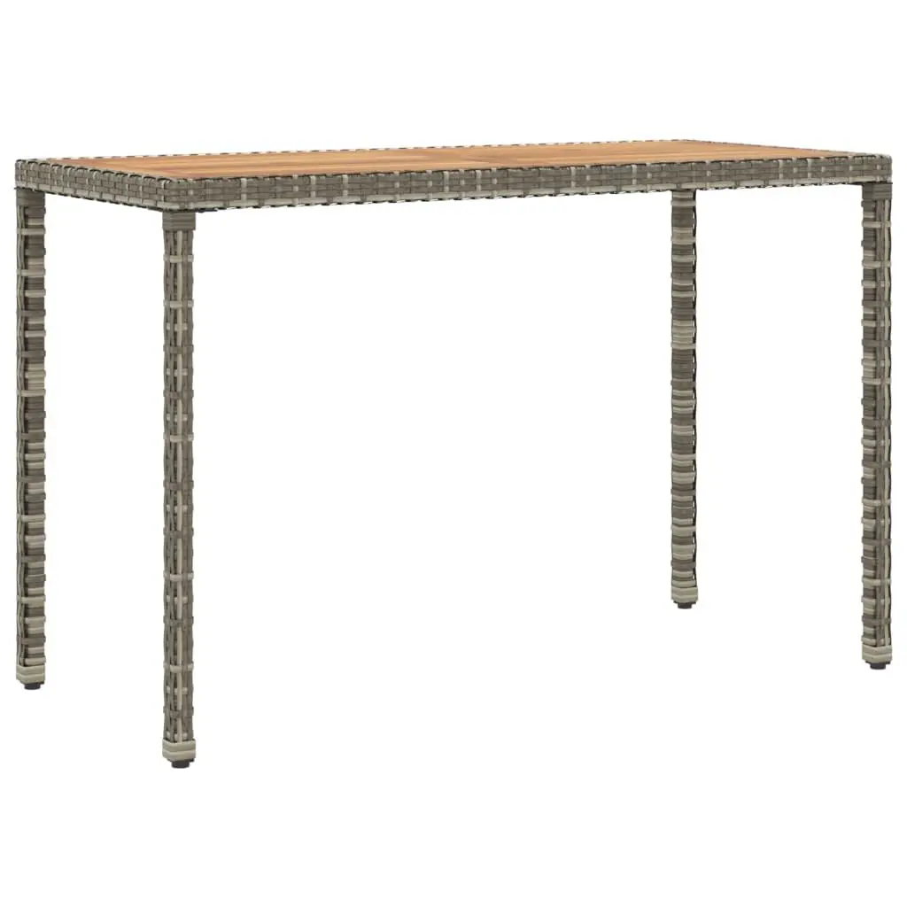 Garden Dining Set Grey Rattan 6 Piece Outdoor Furniture with Table Chairs and Cushions