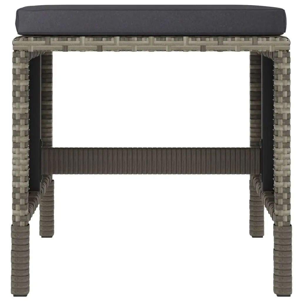 Garden Dining Set Grey Rattan 6 Piece Outdoor Furniture with Table Chairs and Cushions