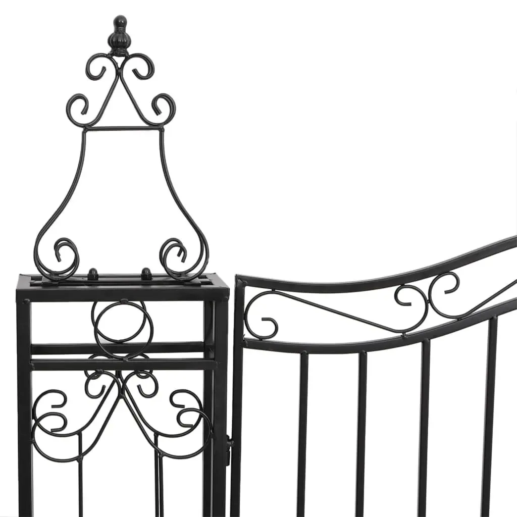 Garden Gate Black Wrought Iron Ornamental Fencing 121W x 150H cm