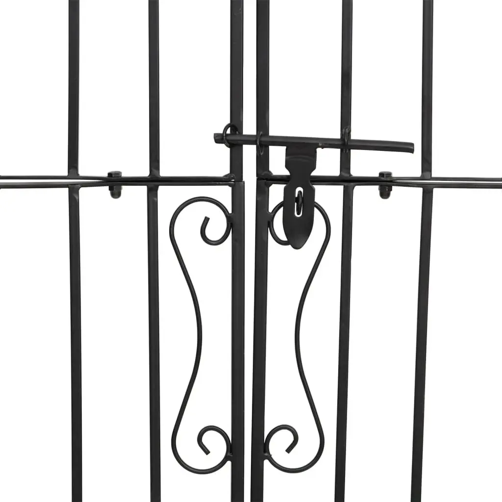 Garden Gate Black Wrought Iron Ornamental Fencing 121W x 150H cm