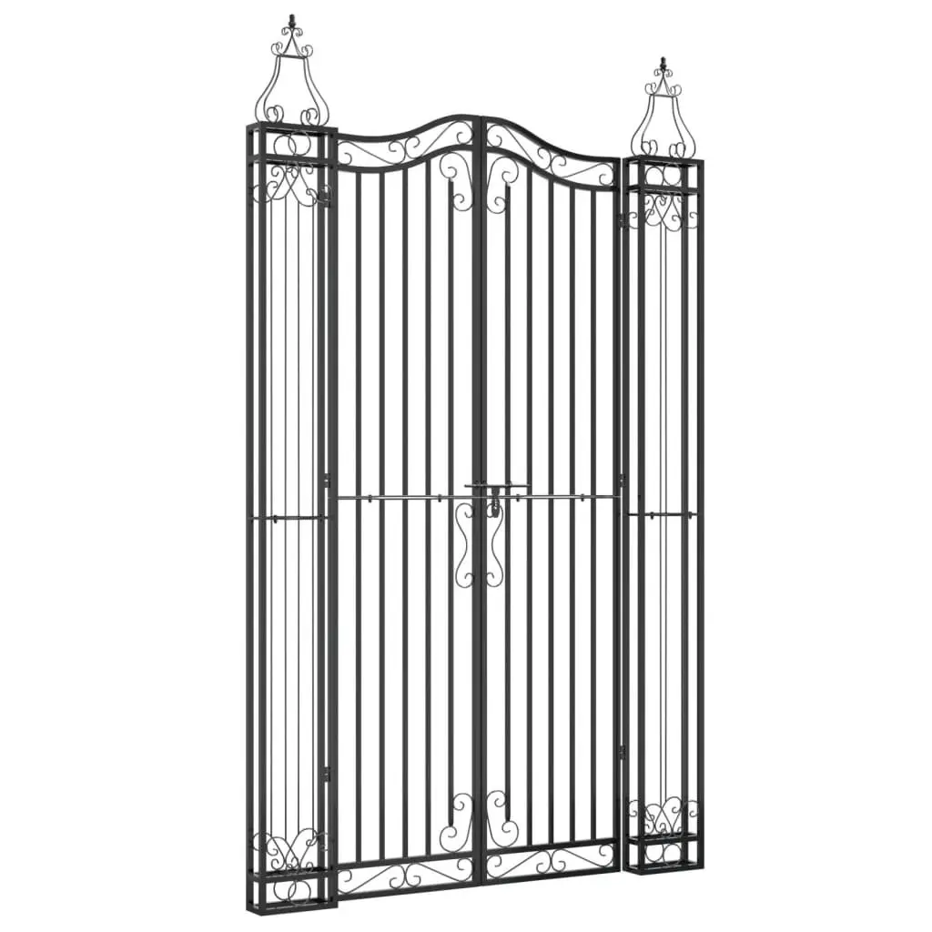 Garden Gate Wrought Iron Ornamental Black 121x200cm