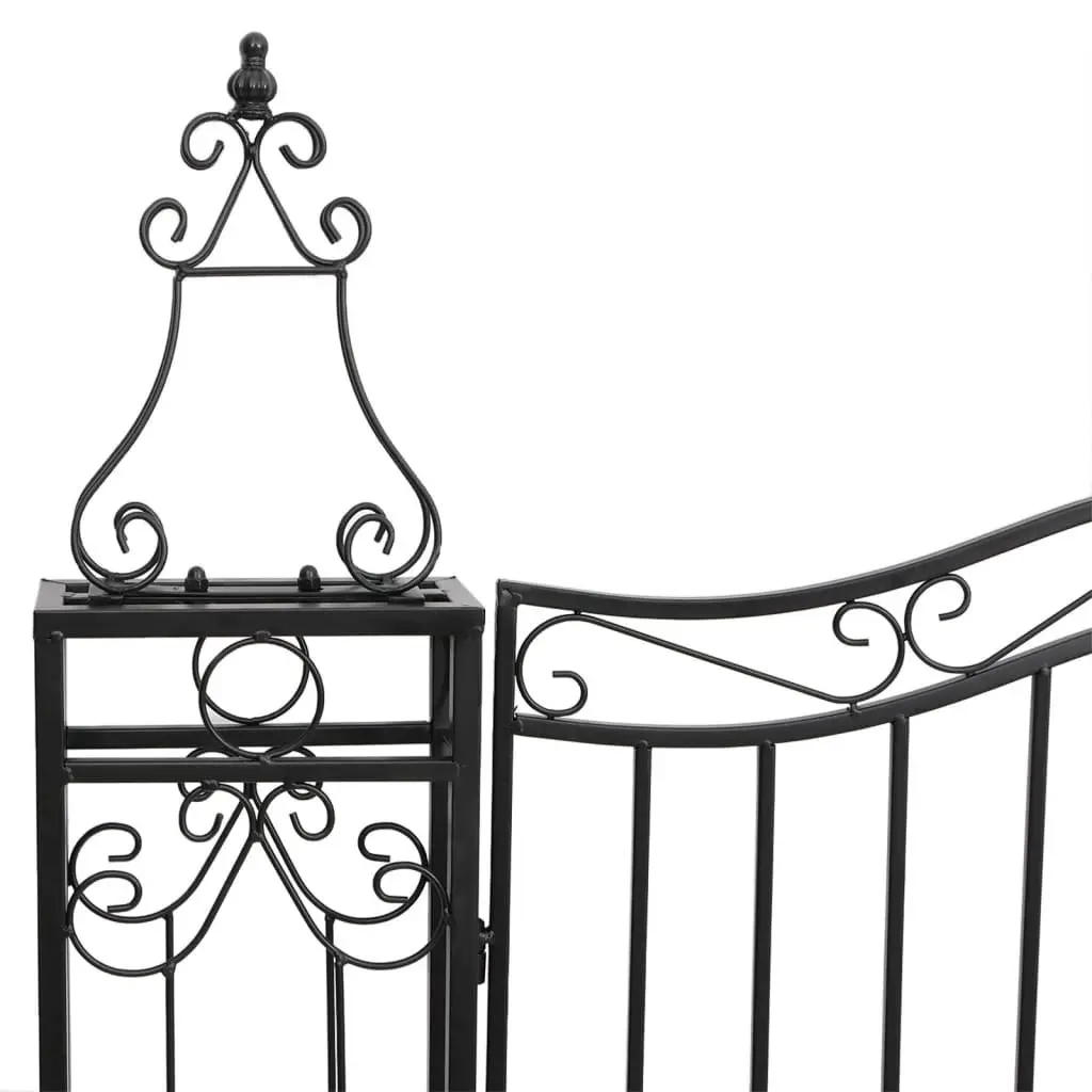 Garden Gate Wrought Iron Ornamental Black 121x200cm