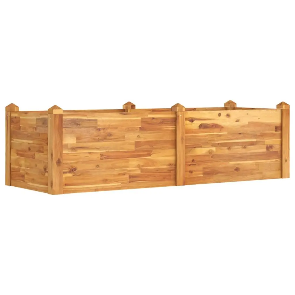 Raised Garden Bed Stackable Acacia Wooden Planter Box 160 x 60 x 44 cm