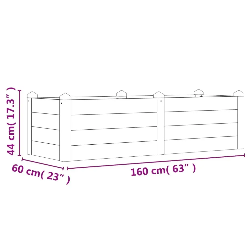 Raised Garden Bed Stackable Acacia Wooden Planter Box 160 x 60 x 44 cm
