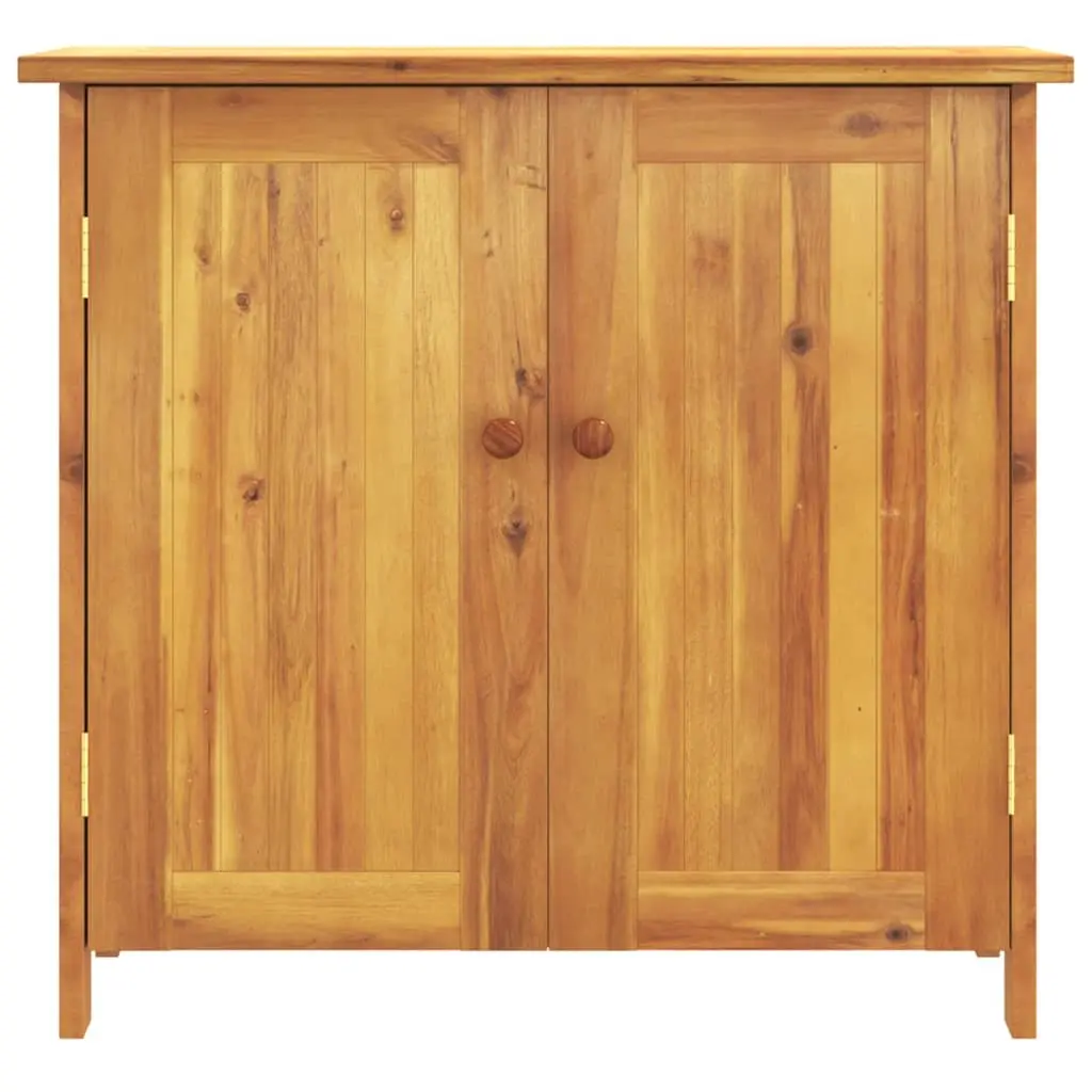 Garden Storage Cabinet 75x35x70cm Solid Wood Acacia Outdoor Patio Shelf Unit
