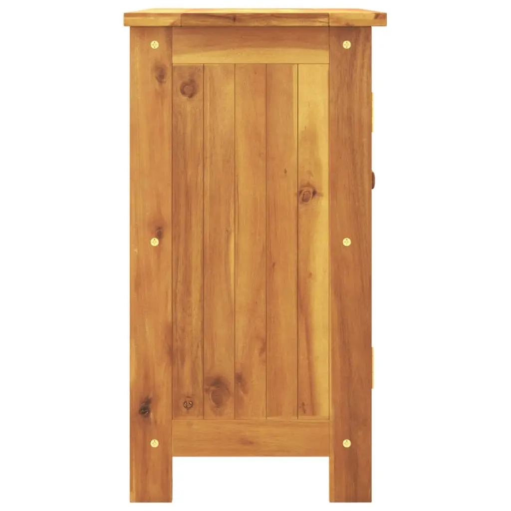 Garden Storage Cabinet 75x35x70cm Solid Wood Acacia Outdoor Patio Shelf Unit