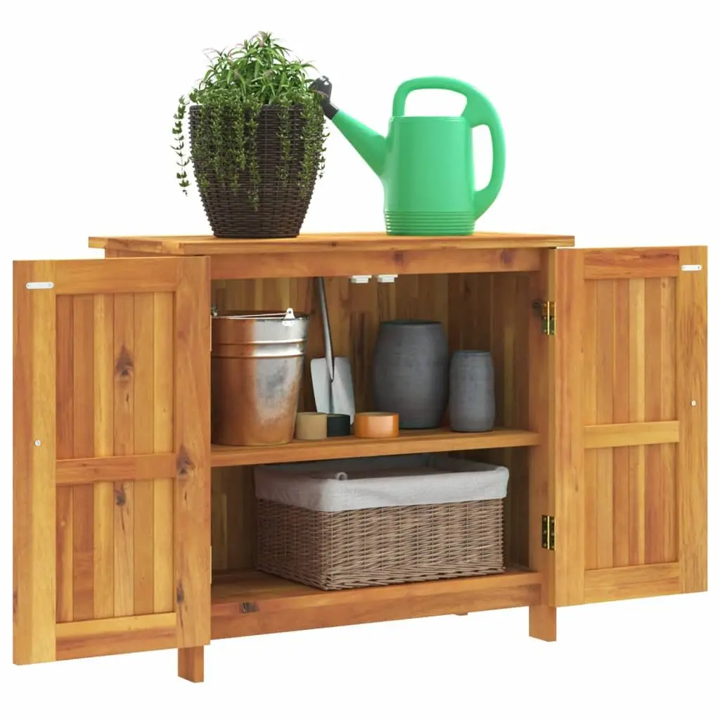 Garden Storage Cabinet 75x35x70cm Solid Wood Acacia Outdoor Patio Shelf Unit