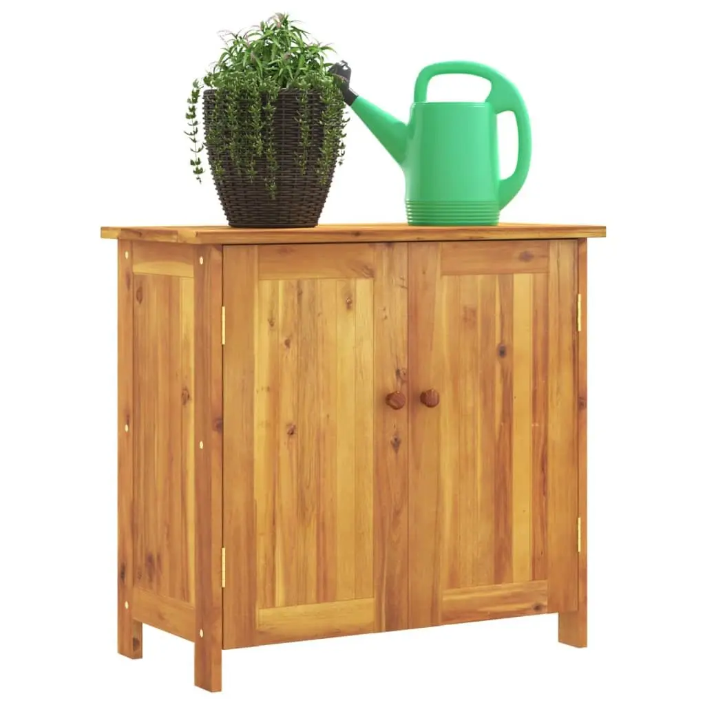 Garden Storage Cabinet 75x35x70cm Solid Wood Acacia Outdoor Patio Shelf Unit