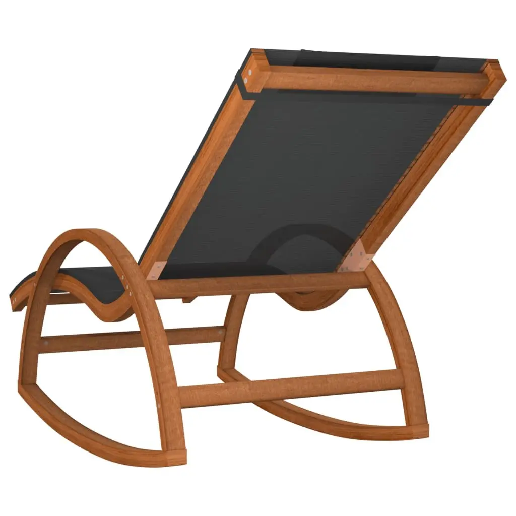 Rocking Chair Grey Textilene Outdoor Garden Lounger Relaxation Seating Furniture