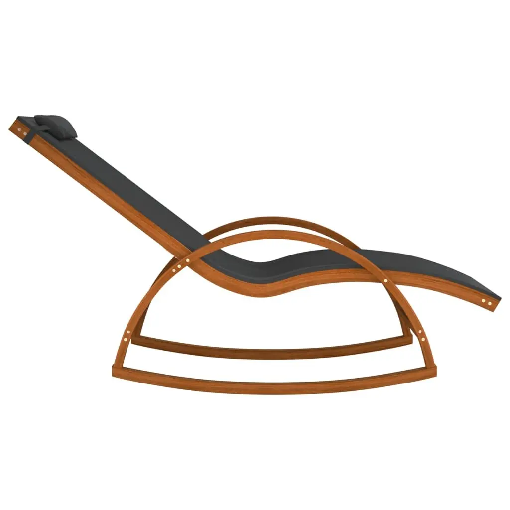 Rocking Chair Grey Textilene Outdoor Garden Lounger Relaxation Seating Furniture