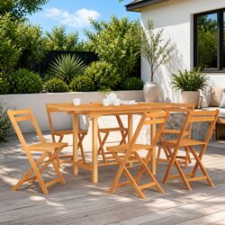 Extending Garden Table 110-160x80x75cm Solid Teak Wood Outdoor Dining Patio