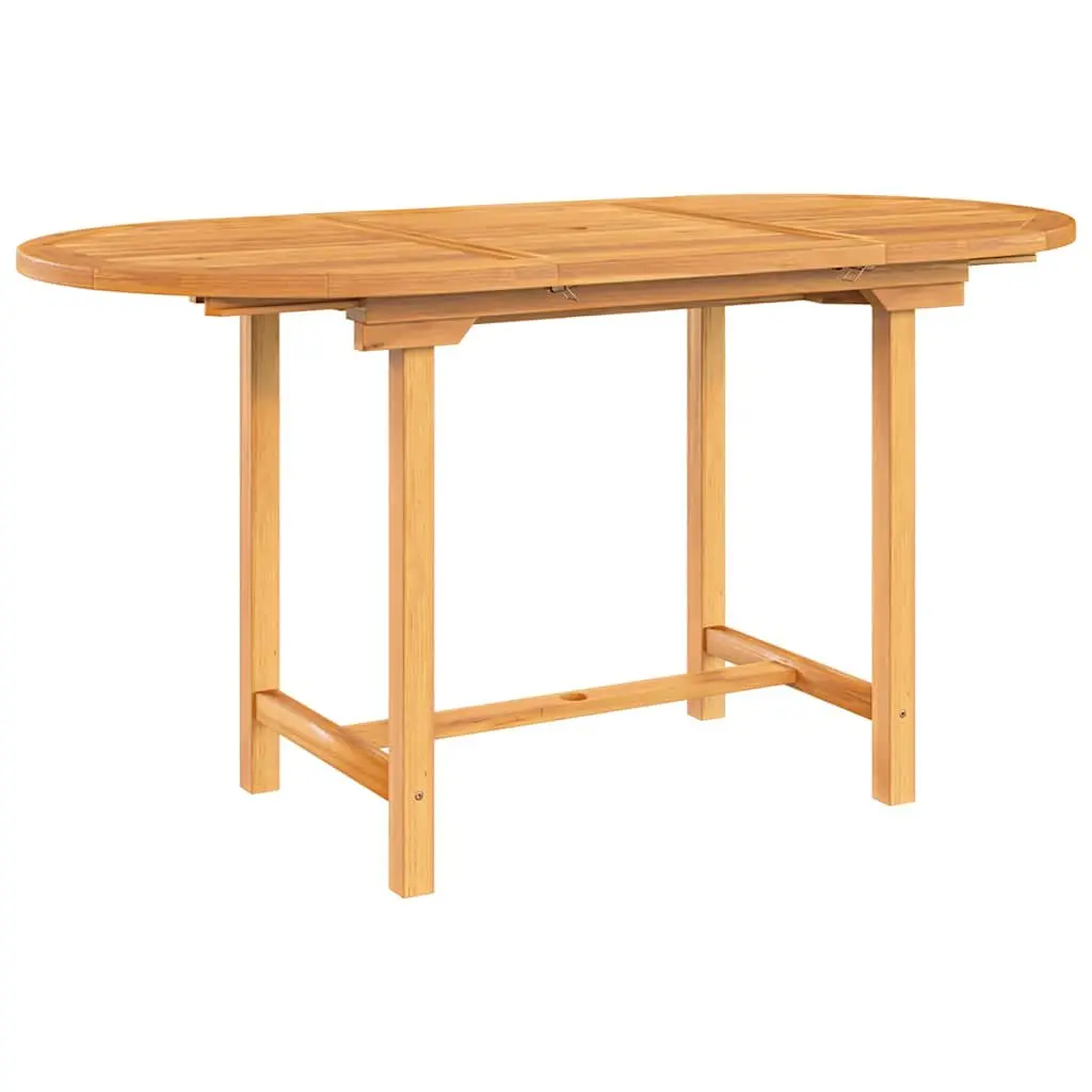 Extending Garden Table 110-160x80x75cm Solid Teak Wood Outdoor Dining Patio