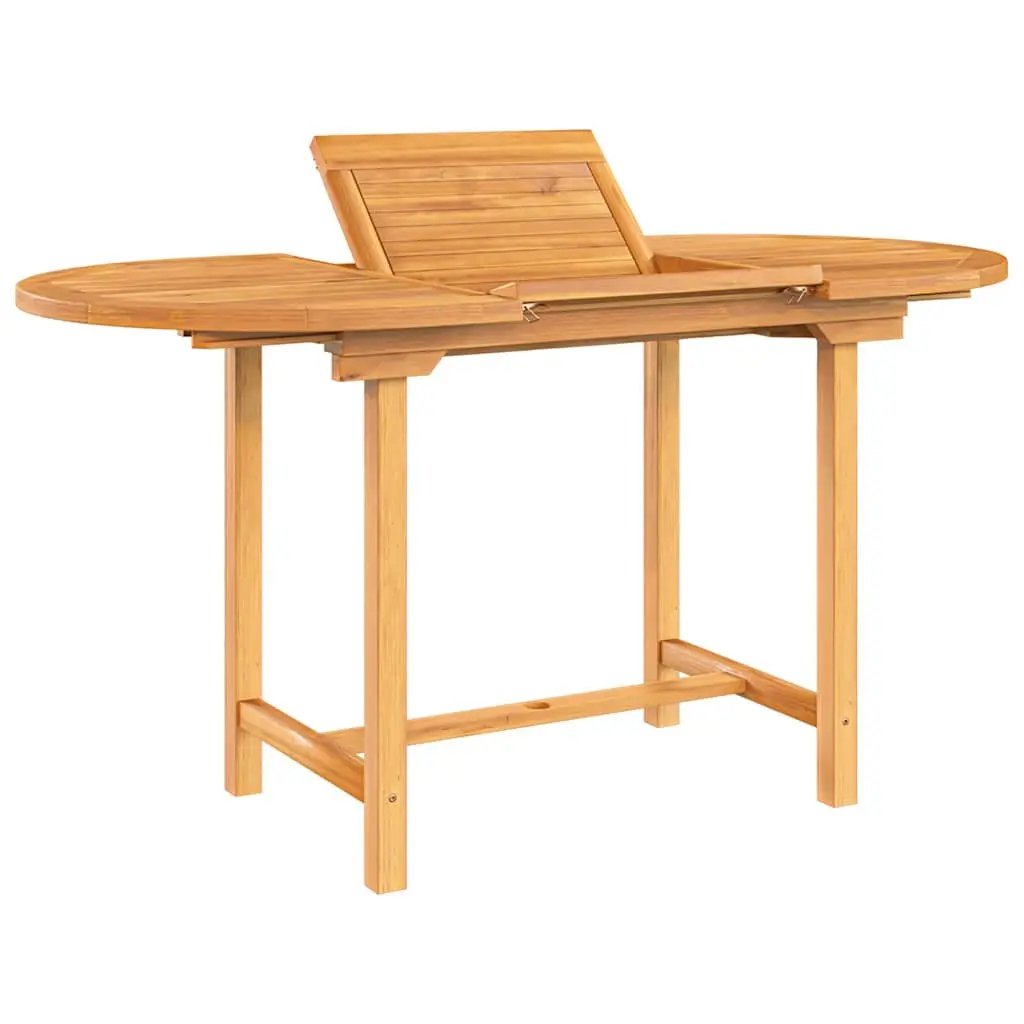 Extending Garden Table 110-160x80x75cm Solid Teak Wood Outdoor Dining Patio