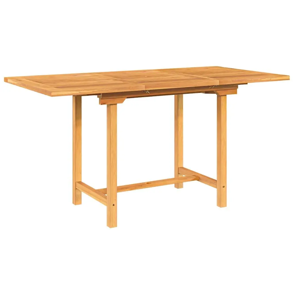 Extendable Garden Table Wooden 110-160x80x75cm Outdoor Dining Patio Furniture