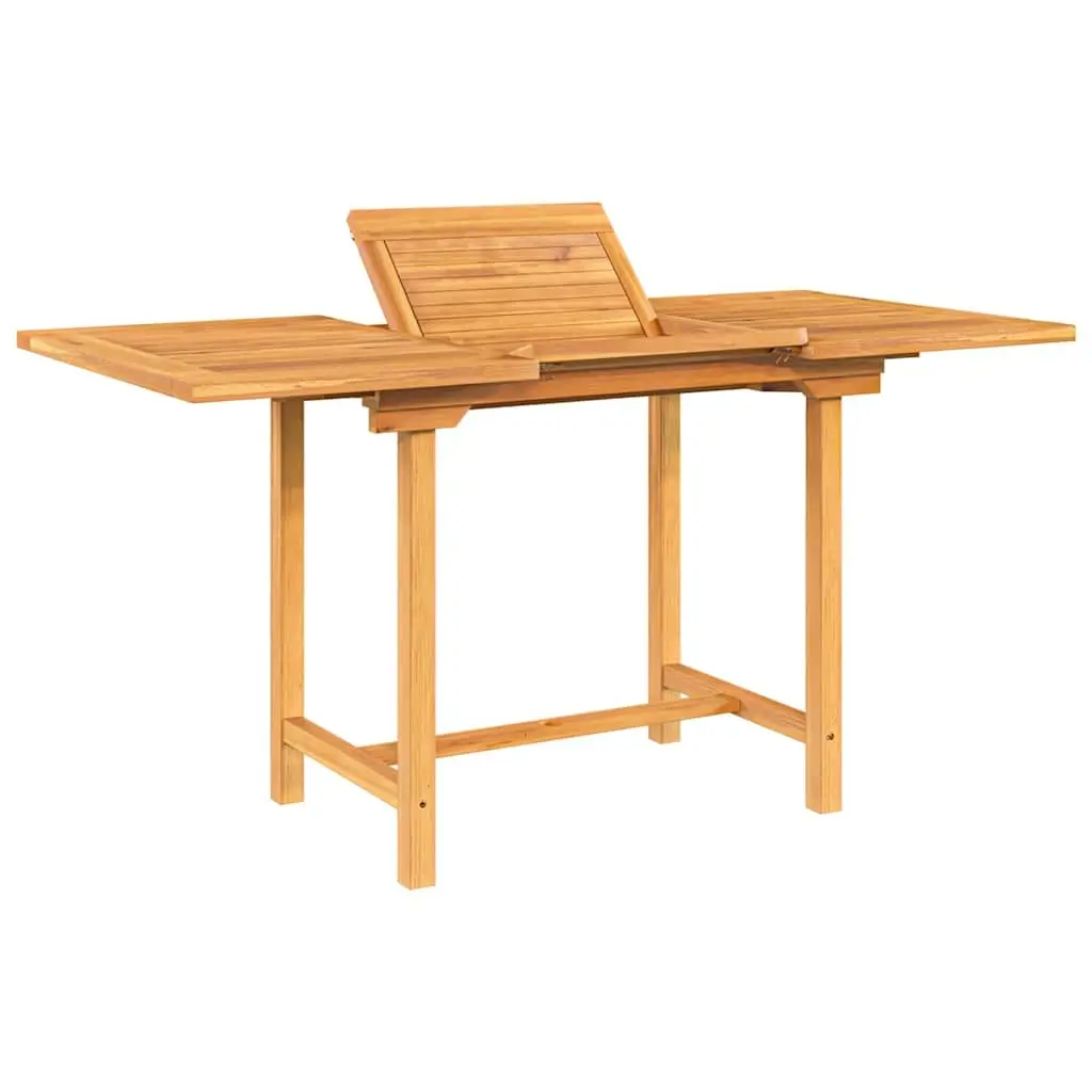 Extendable Garden Table Wooden 110-160x80x75cm Outdoor Dining Patio Furniture