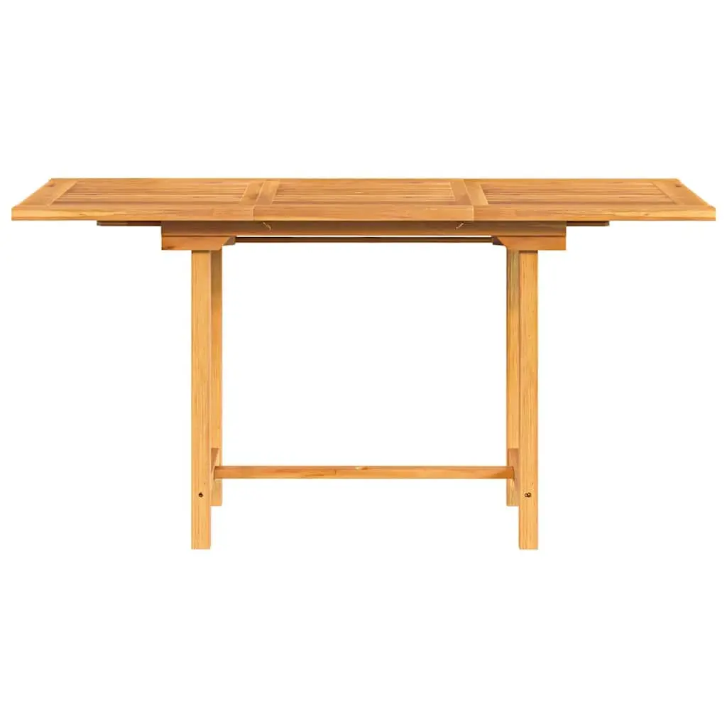 Extendable Garden Table Wooden 110-160x80x75cm Outdoor Dining Patio Furniture