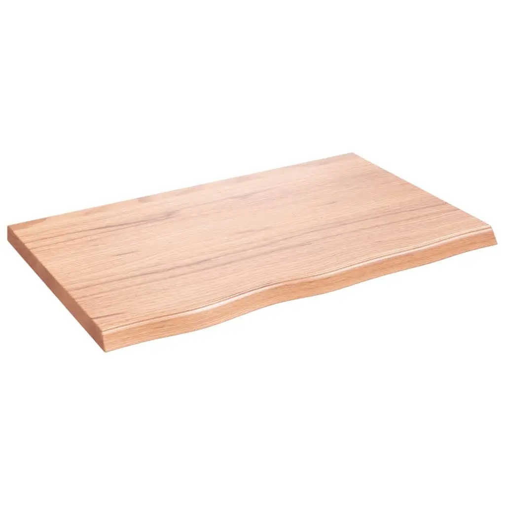 Wall Shelf Rustic Solid Oak Wood Light Brown 80x50cm