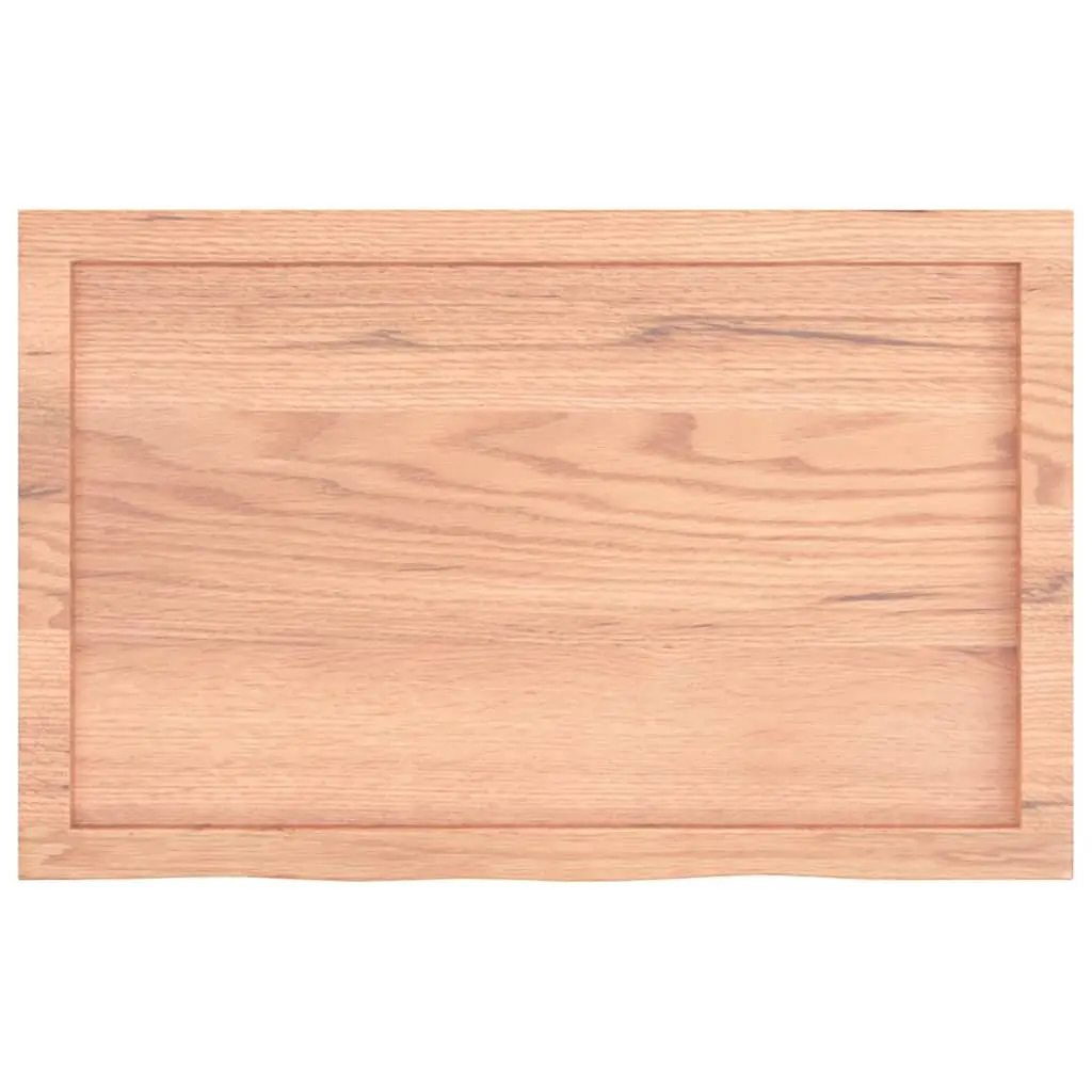 Wall Shelf Rustic Solid Oak Wood Light Brown 80x50cm