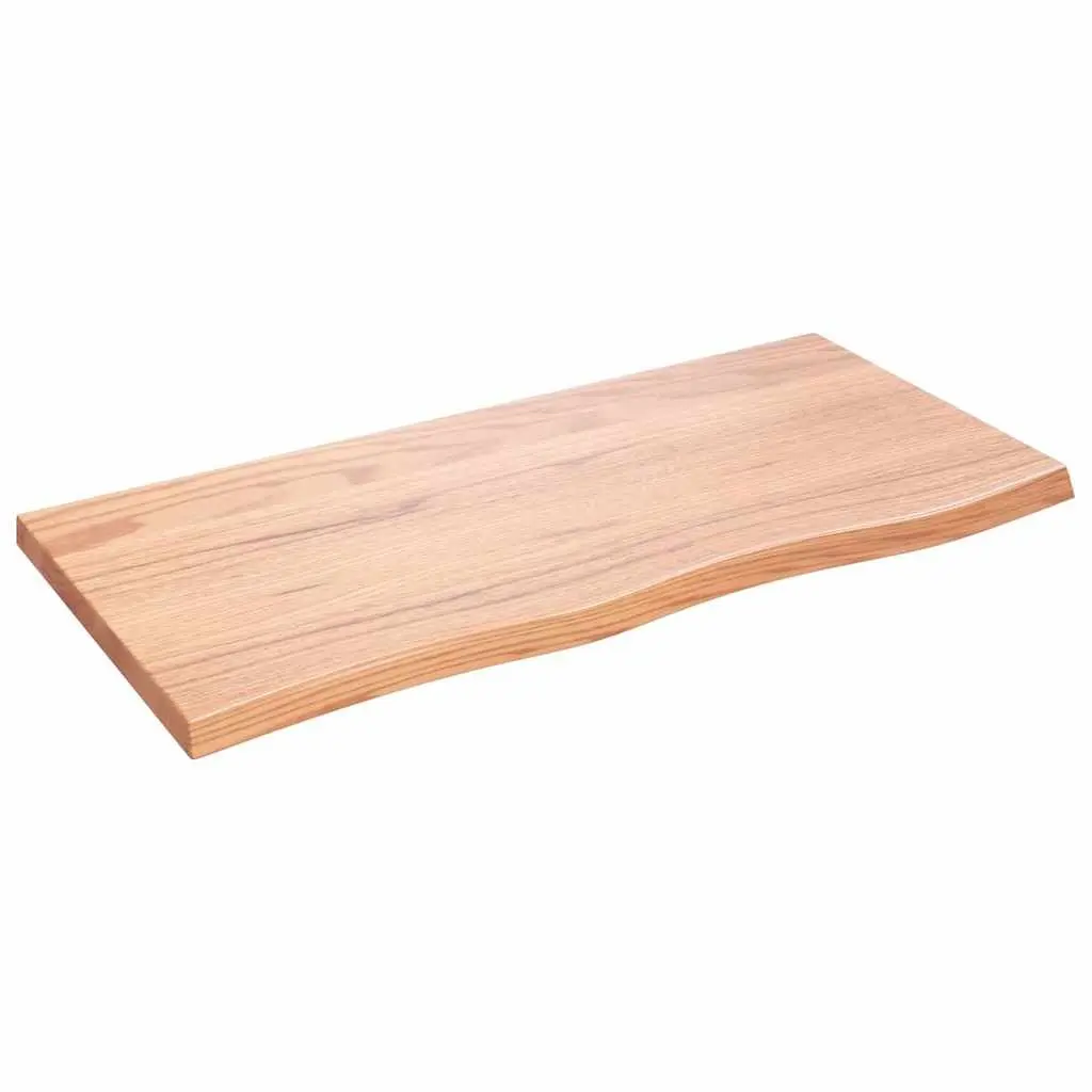 Wall Shelf Solid Oak Wood Light Brown Rustic Storage Floating Shelving 100x50cm