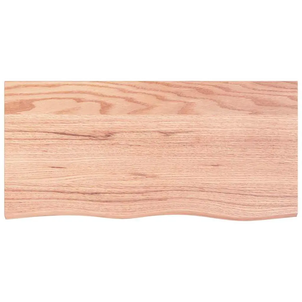 Wall Shelf Solid Oak Wood Light Brown Rustic Storage Floating Shelving 100x50cm