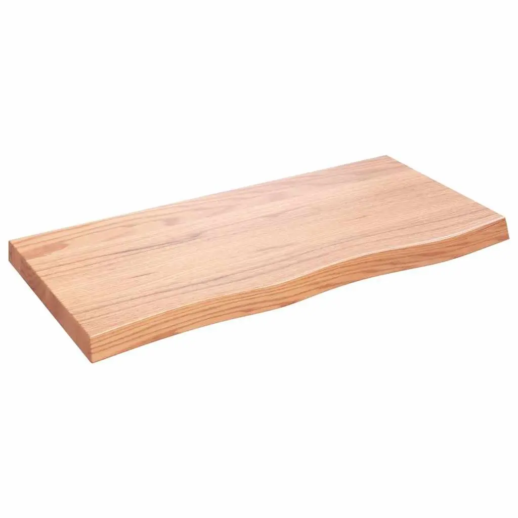 Wall Shelf Solid Oak Wood Light Brown Rustic Floating Ledge 100x50cm
