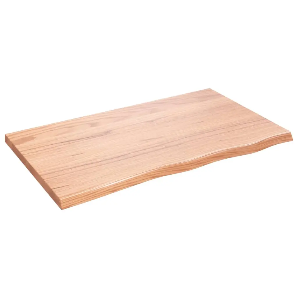 Rustic Wall Shelf Solid Oak Wood Light Brown 100x60cm Floating Storage Ledge