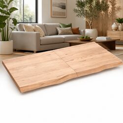 Wall Shelf Light Brown Solid Oak Wood Storage Shelving Rustic Style 120x60cm