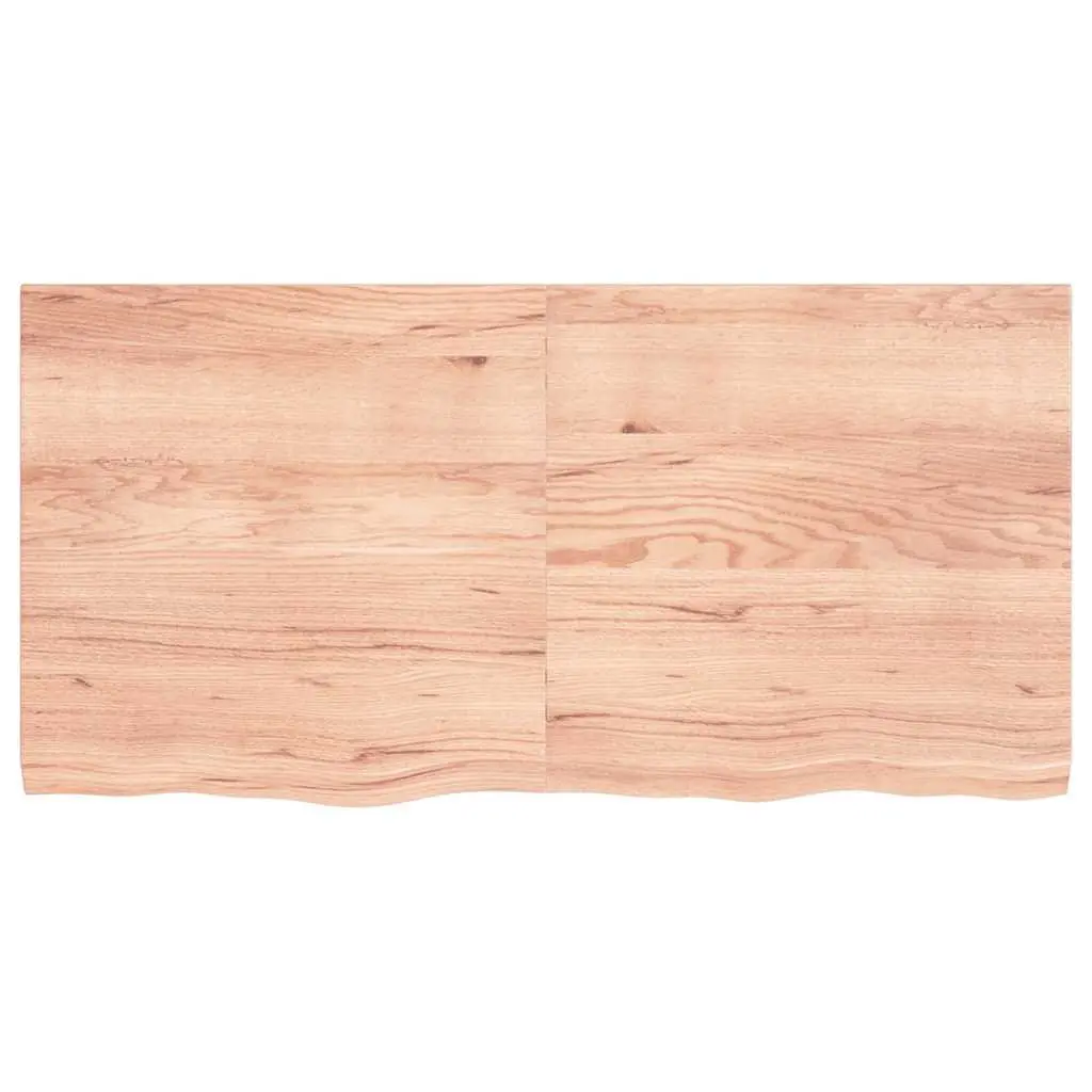 Wall Shelf Rustic Style Light Brown Solid Oak Wood 120x60cm