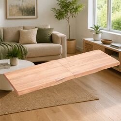 Wall Shelf Solid Oak Wood Rustic Brown Folding Storage 140x50 cm Floating Ledge