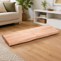 Wall Shelf Brown Solid Oak Wood Folding Storage Rustic Style 140x50cm