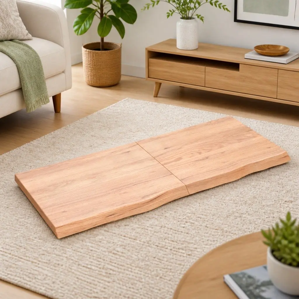 Wall Shelf Solid Oak Wood Rustic Foldable 140x60cm Brown Natural Live