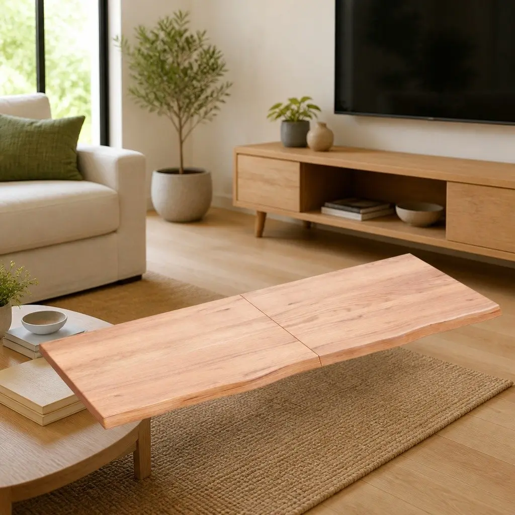 Wall Shelf Handmade Light Brown 160x60cm Solid Oak Wood Rustic Folding Storage